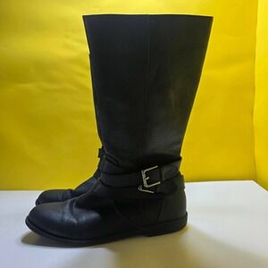 Kenneth Cole Reaction Pippa Rider Black Tall Riding Boots Womens 5.5 LLA-01